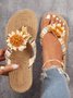 Bohemian Applique Beach Flip-Flops