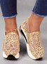 Fashion Sequin Breathable Mesh Slip On Platform Sneakers