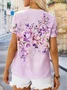 Floral Crew Neck Loose Casual T-Shirt