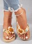 Bohemian Applique Beach Flip-Flops