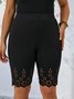 Plus Size Knitted Plain Casual Tight Leggings