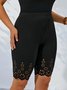 Plus Size Knitted Plain Casual Tight Leggings