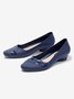 Comfortable Soft Sole Waterproof Pointed Toe Shallow Mouth Chunky Heel Shoes