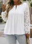 Plus Size Elegant Loose Jersey Half Open Collar Top