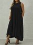 Plus Size Jersey Crew Neck Casual Loose Dress