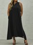 Plus Size Jersey Crew Neck Casual Loose Dress