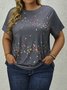 Plus Size Butterfly Print Casual T-Shirt