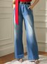 Loose High Waist Plain Urban Wide leg Long Jeans