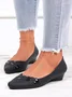 Comfortable Soft Sole Waterproof Pointed Toe Shallow Mouth Chunky Heel Shoes