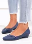 Comfortable Soft Sole Waterproof Pointed Toe Shallow Mouth Chunky Heel Shoes