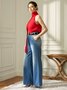 Loose High Waist Plain Urban Wide leg Long Jeans