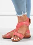 Retro Solid Color Casual Velcro Portable Sandals