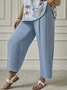 Plus Size Loose Casual Plain Pants