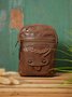 Antique Soft Leather Zip Multi Pocket One Shoulder Crossbody Bag