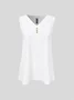 Loose V Neck Casual Buttoned Eyelet Embroidery  Front Tank Top