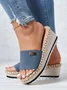 Resort Hemp Rope Sole Wedge Sandals