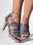 Comfortable Vintage Summer Women Heel Sandals