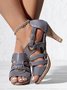 Comfortable Vintage Summer Women Heel Sandals