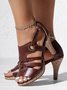 Comfortable Vintage Summer Women Heel Sandals