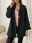 Woolen Cloth Winter Casual Plain H-Line Long Sleeve Shawl Collar Cardigan