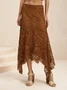 Halloween Lace Boho Ethnic Daily Loose Skirt H-Line Maxi Dress