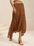 Halloween Lace Boho Ethnic Daily Loose Skirt H-Line Maxi Dress