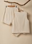 Linen V Neck Cotton And Linen Regular Fit Two-Piece Set