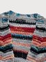 Womens Cardigan Color Block Striped Long Sleeve Open Front Casual Knit Sweaters Holiday Coat Outwear