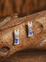 zolucky Woman Fashion Bohemia Blue Alloy Earrings