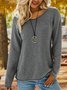Solid Casual Shift Knitted Sweater