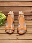 zolucky Women Casual Leather Comfy Wedge Sandals