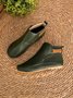 zolucky Women Casual Green Daily Adjustable Soft Leather Booties