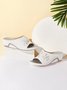 3D Floral Cutout Upper Vintage Bohemian Wedge Slippers