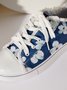 Women's Lily Graphic Print Denim Lace-Up Sneakers