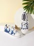 Women's Lily Graphic Print Denim Lace-Up Sneakers