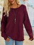 Solid Casual Shift Knitted Sweater