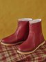 Women Casual PU Snow Boots Full Waterproof Insulated Low Heel Winter Boots