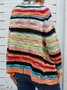 Womens Cardigan Color Block Striped Long Sleeve Open Front Casual Knit Sweater Holiday Coat Outwear