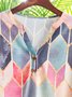 Women Casual Geometric Color Block Long Sleeve Shirt