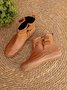 zolucky Vintage Women Casual Braided Strap Breathable Lether PU Flat Heel Classic Boots