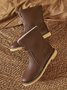 Women Casual PU Snow Boots Full Waterproof Insulated Low Heel Winter Boots