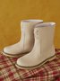 Women Casual PU Snow Boots Full Waterproof Insulated Low Heel Winter Boots