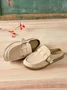 Women Soft Sole Casual Comfy Leather Slip On Sandals