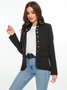 Zolucky Women Urban Loosen Stand Collar Long Sleeve Jacket