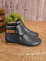 zolucky Women Casual Green Daily Adjustable Soft Leather Booties