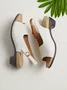 Retro Solid Simple Open Toe Chunky Heel Sandals