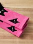 Black Cat Head Color Matching Casual Socks