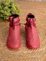 zolucky Vintage Women Casual Braided Strap Breathable Lether PU Flat Heel Classic Boots