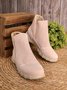 Faux Leather Panel Zip and Fleece Soft Ankle Ankle Boots