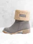 zolucky Women Warm Large Size Fur Lining Square Heels Snow Boots